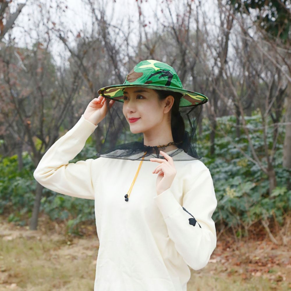 Agriculture Farming Hats - หมวกตาข่ายกันผึ้งและยุง ผ้าคลุมหน้าป้องกันสำหรับเลี้ยงผึ้ง สำหรับงานเกษตรกรรมกลางแจ้งและงานเกษตร