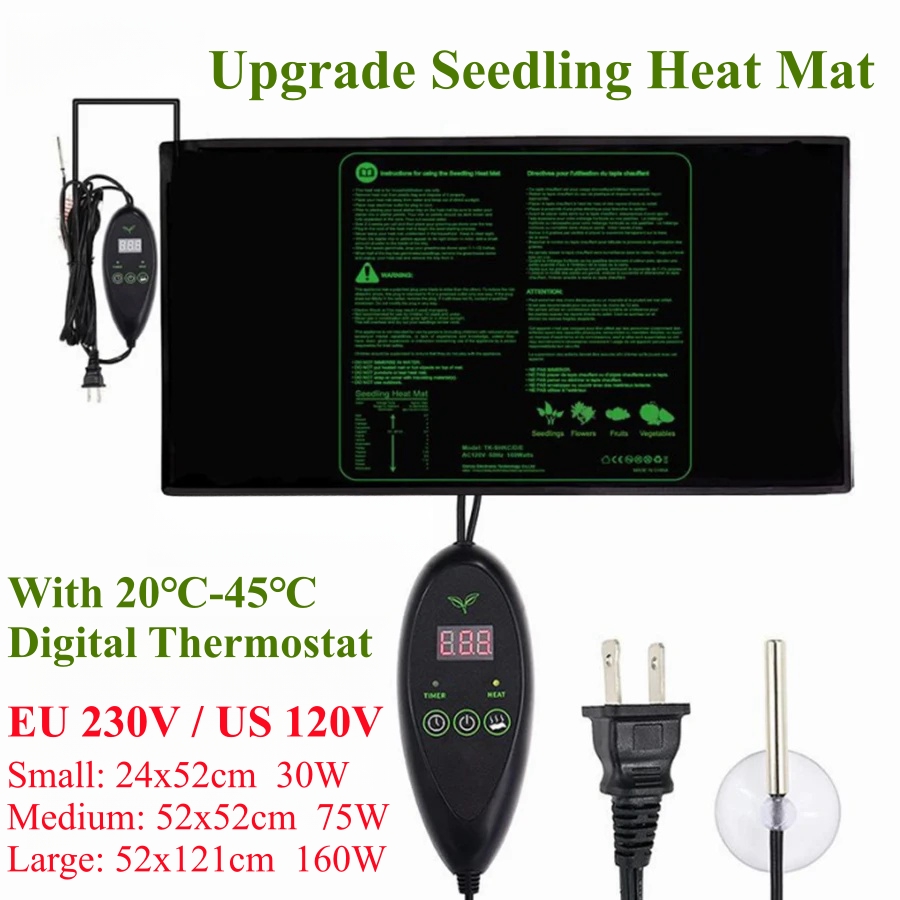 Seedling Heat Mat - 3 ขนาดอัพเกรดต้นกล้าความร้อนแผ่นกันน้ําความร้อน 20 ℃ -45 ℃