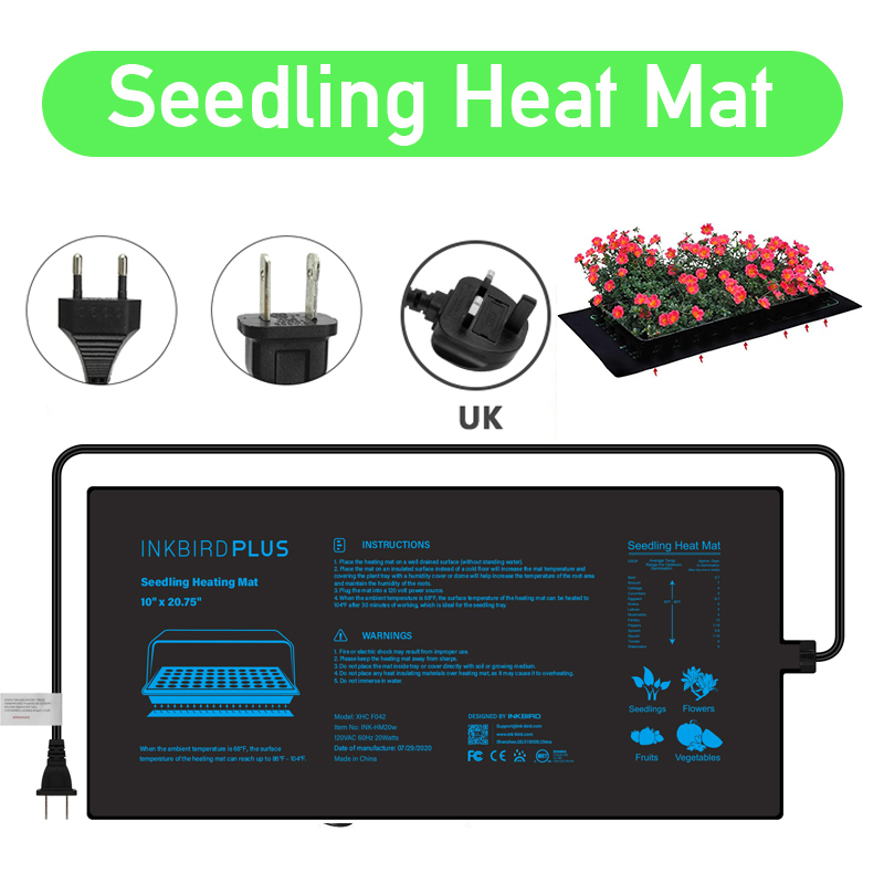 Seedling Heat Mat - 20.75X10ซม.EU/US/UK/AU ปลั๊กต้นกล้าความร้อนกันน้ำเมล็ดพืชการงอก Propagation clone Starter แผ่นอุ่นเสื่อสวน